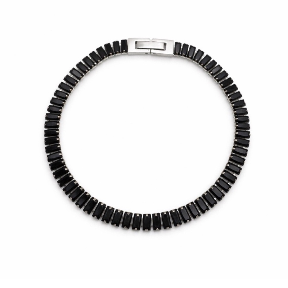 Black Baguette Tennis Bracelet — Women Jewelry